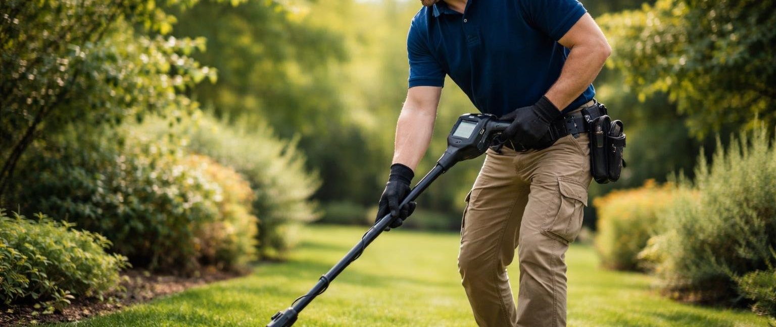 technicien-detecteur-metaux-jardin-vert